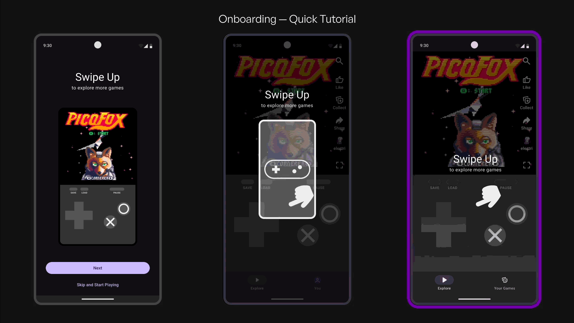Navigation tutorial options